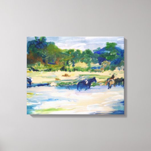 Chincoteague Ponies Painting #1 Canvas Afdruk (Voorkant)