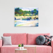 Chincoteague Ponies Painting #1 Canvas Afdruk (Insitu (Woonkamer))