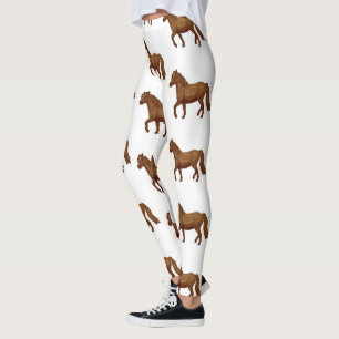Chincoteague Pony Bruine Aquarel Schildering Paard Leggings
