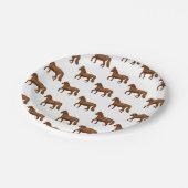 Chincoteague Pony bruine Waterverf schilderpaard Papieren Bordje (Gekanteld)