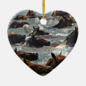 Chincoteague Pony Swim Keramisch Ornament (Voorkant)