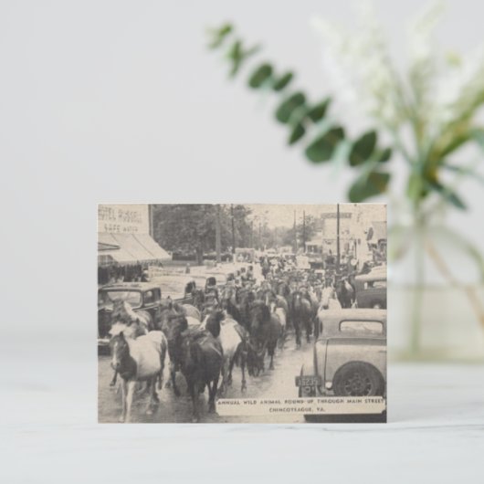 Chincoteague Pony Vintage 1941 Briefkaart (Staand voorkant)