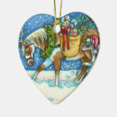 CHINCOTEAGUE PONY'S, VROLIJKE KERST COLT & GESCHEN KERAMISCH ORNAMENT (Links)