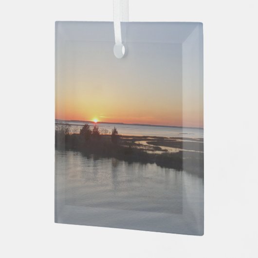 Chincoteague Sunset I Virginia Landscape Glas Ornament (Voorkant links)