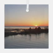Chincoteague Sunset I Virginia Landscape Glas Ornament (Achterkant)