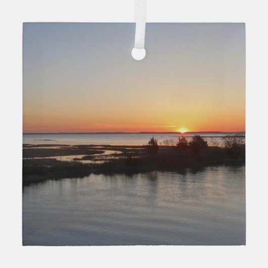 Chincoteague Sunset I Virginia Landscape Glas Ornament (Achterkant)