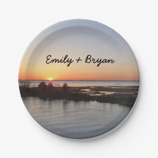 Chincoteague Sunset I Virginia Landscape Papieren Bordje (Voorkant)