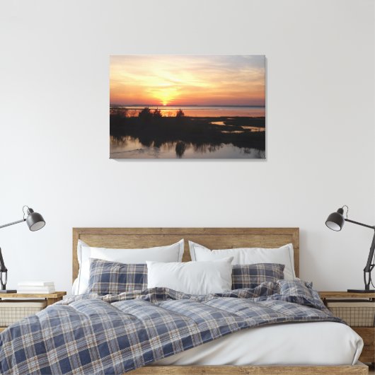 Chincoteague Sunset II Virginia Landschap Canvas Afdruk (Insitu (Slaapkamer))
