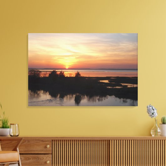 Chincoteague Sunset II Virginia Landschap Canvas Afdruk (Insitu (Woonkamer))