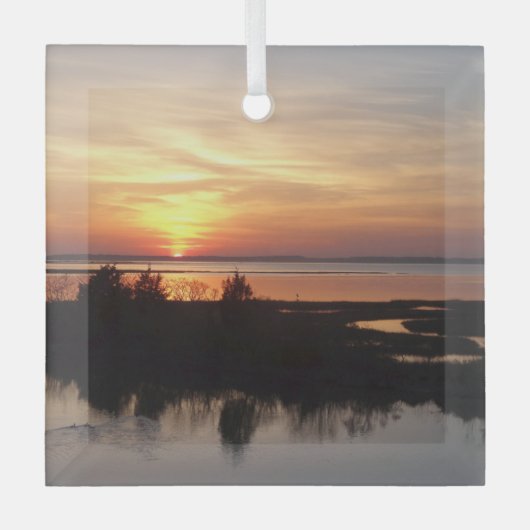 Chincoteague Sunset II Virginia Landschap Glas Ornament (Voorkant)