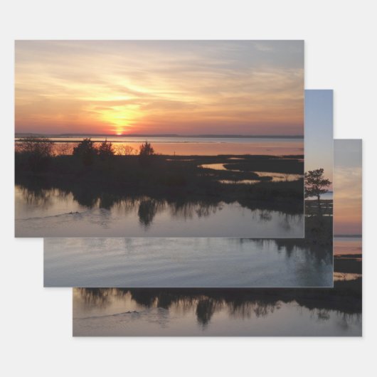 Chincoteague Sunset II Virginia Landschap Inpakpapier Vel (Set)