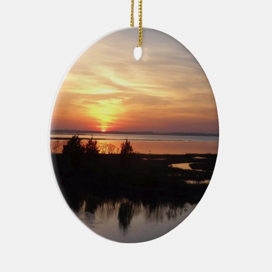 Chincoteague Sunset II Virginia Landschap Keramisch Ornament (Rechts)