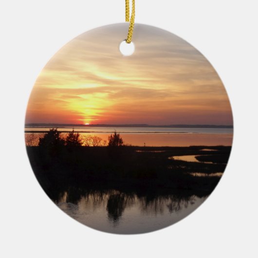 Chincoteague Sunset II Virginia Landschap Keramisch Ornament (Voorkant)