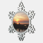 Chincoteague Sunset II Virginia Landschap Tin Sneeuwvlok Ornament (Rechts)