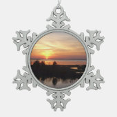 Chincoteague Sunset II Virginia Landschap Tin Sneeuwvlok Ornament (Voorkant)