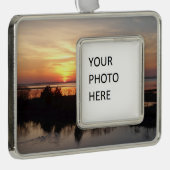 Chincoteague Sunset II Virginia Landschap Verzilverd Omlijst Ornament (Rechts)
