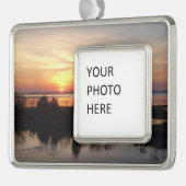 Chincoteague Sunset II Virginia Landschap Verzilverd Omlijst Ornament (Links)