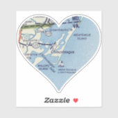 Chincoteague VA Classic kaart Sticker (Vel)