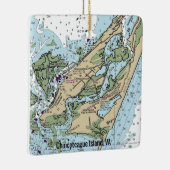 Chincoteague - VA Grafiek Keramisch Ornament (Rechts)