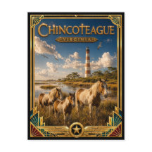 Chincoteague Virginia Vintage Art Deco Gouden Tijd
