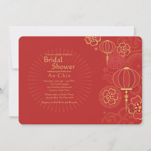 Chine Background Bridal Shower Invitation Kaart