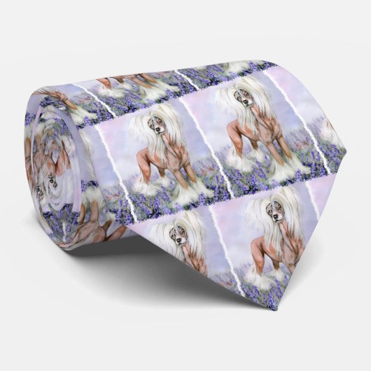 Chine Crested Blue Bonnets Stropdas (Opgerold)