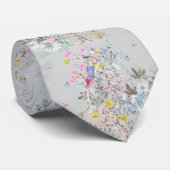 Chine soirée, toile, natuur scène, antiek, patroon stropdas (Opgerold)