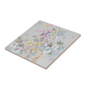 Chine soirée, toile, natuur scène, antiek, patroon tegeltje (Zijkant)