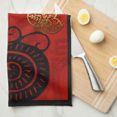 Chinees aangepaste Nieuwjaar Slang Zodiac Verjaard Theedoek (Quarter Fold)