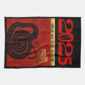 Chinees aangepaste Nieuwjaar Slang Zodiac Verjaard Theedoek (Horizontaal)