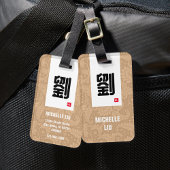 Chinees Achternaam Bagagelabel (Beige)