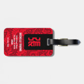 Chinees achternaam Bagagelabel (rood) (Achterkant horizontaal)