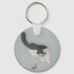 Chinees Afbeelding van kat van zijde Sleutelhanger