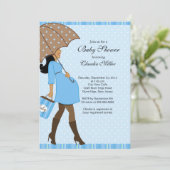 Chinees Afrikaans-Amerikaans Baby shower voor zwan Kaart (Staand voorkant)