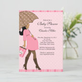 Chinees Afrikaans-Amerikaans Baby shower voor zwan Kaart (Staand voorkant)