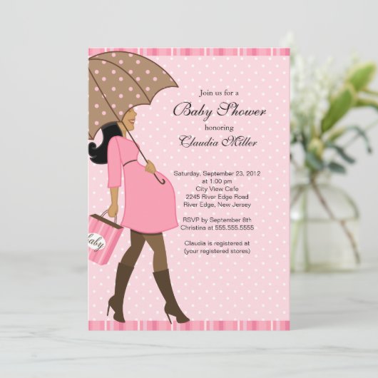 Chinees Afrikaans-Amerikaans Baby shower voor zwan Kaart (Staand voorkant)