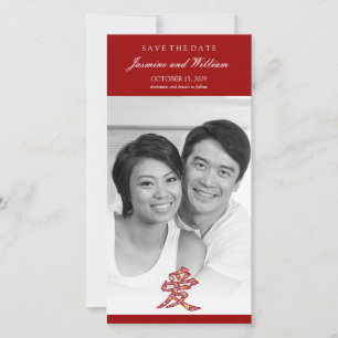 Chinees 'Ai' / Liefde Kleurrijke Lente Bloemen Fot Save The Date