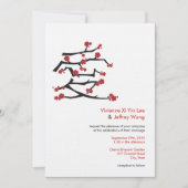 Chinees Ai Love Cherry Blossom Red Sakura Weddensc Kaart (Voorkant)