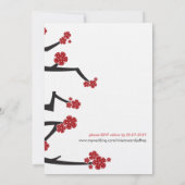 Chinees Ai Love Cherry Blossom Red Sakura Weddensc Kaart (Achterkant)