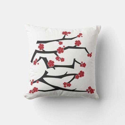 Chinees Ai Love Cherry Blossom Red Sakura Weddensc Kussen (Voorkant)