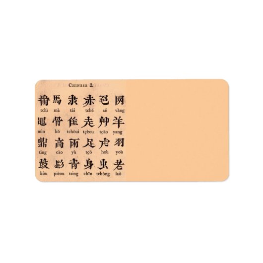 Chinees alfabet etiket (Voorkant)