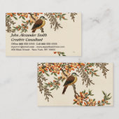 Chinees Antiek Flower & Bird,  tuin Visitekaartje (Voorkant / Achterkant)