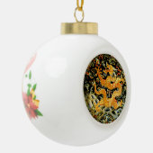 Chinees antiek geborduurde gouden draak keramische bal ornament (Links)