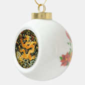 Chinees antiek geborduurde gouden draak keramische bal ornament (Rechts)