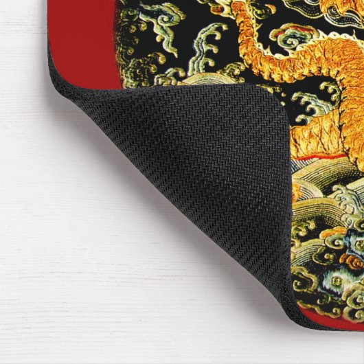 Chinees antiek geborduurde gouden draak muismat (Hoek)