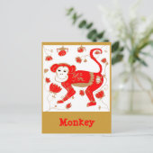 Chinees apenastrologisch Briefkaart (Staand voorkant)