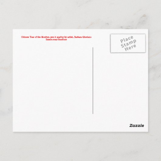Chinees apenastrologisch Briefkaart (Achterkant)