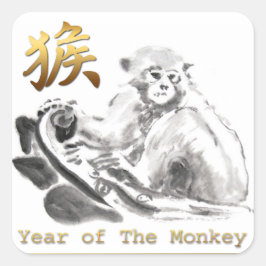 Chinees Apenjaar Dierenriem Goud Symbool S Sticker