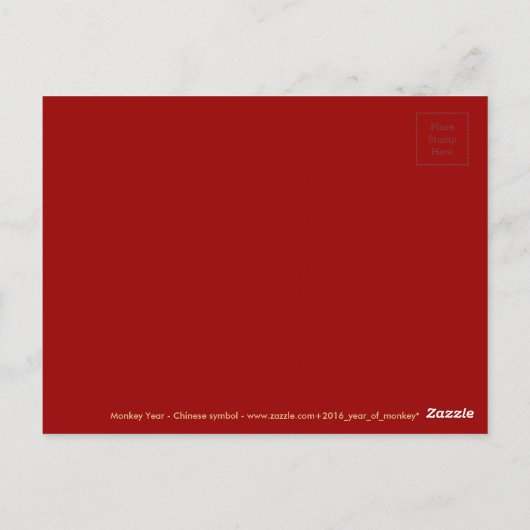 Chinees apenjaar Gold Ideogram P Briefkaart (Achterkant)