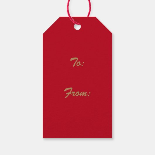 Chinees Apenjaar Golden Tiny Stars Red Gift Label Cadeaulabel (Achterkant)